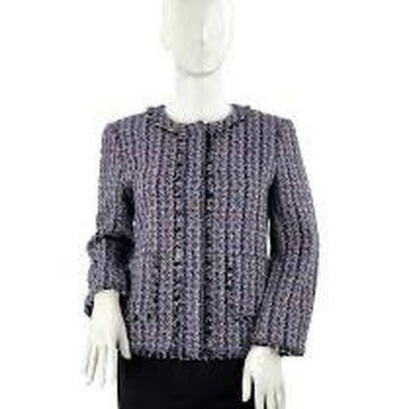Ann Taylor Jackets & Blazers - Ann Taylor purple tweed jacket with pockets Size 16P